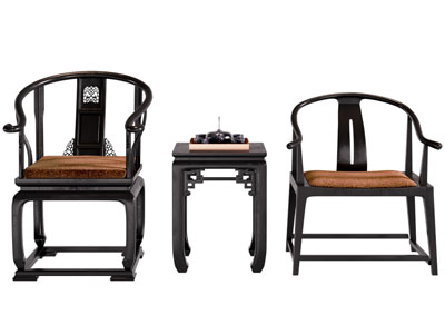 新中式圈椅 边几 扶手椅子