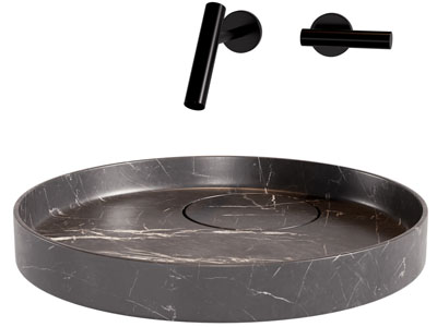 现代大理石洗手盆 水龙头