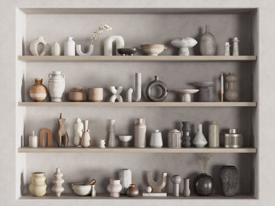 侘寂风陶艺 陶瓷器皿装饰摆件组合