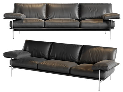 现代皮质多人沙发3d模型 现代皮质多人沙发