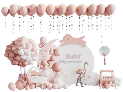 现代气球 生日派对 美陈