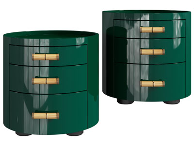 现代复古风圆形床头柜