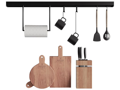 现代砧板 刀具 叉勺 厨具挂件摆件