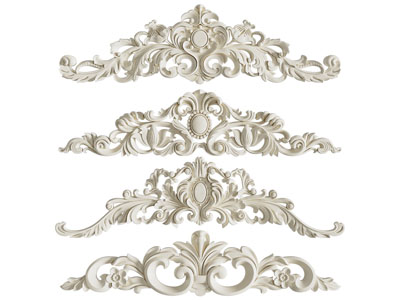 欧式雕花装饰构件3d模型 欧式雕花装饰构件
