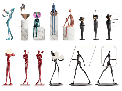 现代抽象小人雕塑雕刻 落地灯3d模型 现代抽象小人雕塑雕刻 落地灯