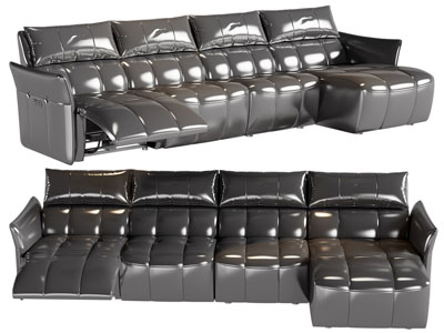 现代转角多人沙发3d模型 现代转角多人沙发