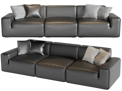 现代多人沙发3d模型 现代多人沙发