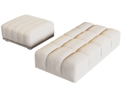 现代奶油风沙发凳 方形坐墩
