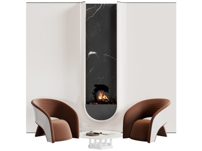 现代休闲椅子 壁炉火炉