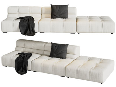 现代布艺多人沙发3d模型 现代布艺多人沙发