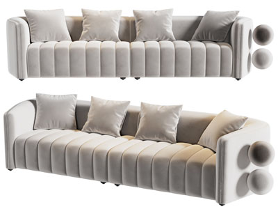 现代多人沙发3d模型 现代多人沙发