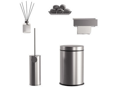 现代不锈钢垃圾桶 马桶刷 抽纸 卫浴小件