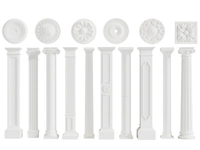 欧式罗马柱子 雕花灯盘