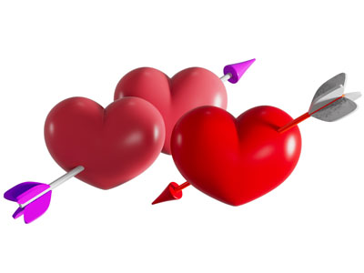 现代爱心箭头 丘比特之箭 摆件组合