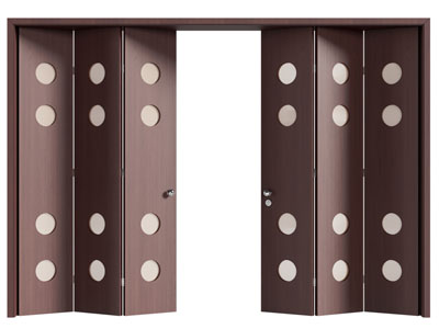 侘寂风中古风折叠推拉门3d模型 侘寂风中古风折叠推拉门