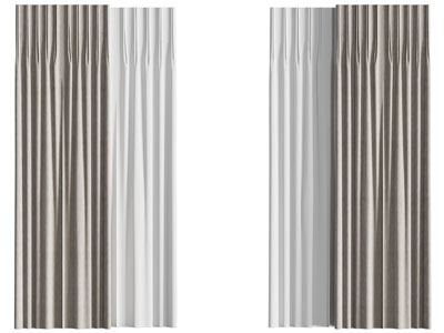 现代窗帘窗纱3d模型 现代窗帘窗纱