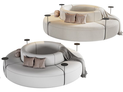 现代圆形中间镂空公共椅子