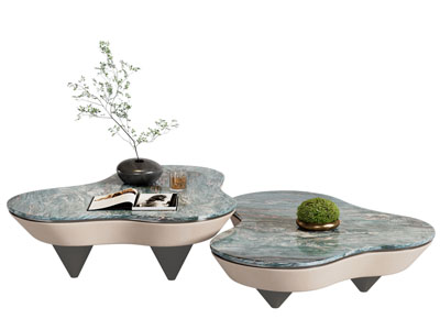 现代异形拼接茶几3d模型 现代异形拼接茶几