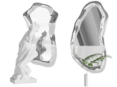 现代装饰镜子 墙饰 人物雕塑