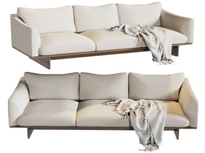 现代奶油风多人沙发3d模型 现代奶油风多人沙发