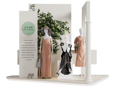 现代服装店美陈 摆件组合 户外装置