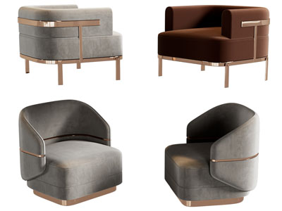 现代轻奢单人沙发