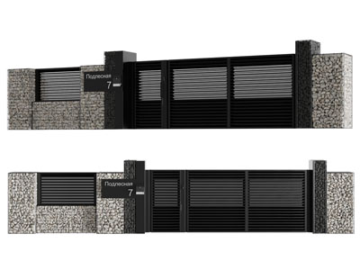 现代庭院门 大门 别墅门3d模型 现代庭院门 大门 别墅门