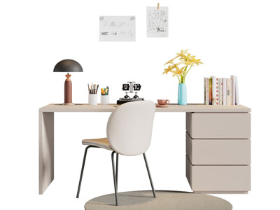 现代书桌椅组合3d模型 现代书桌椅组合