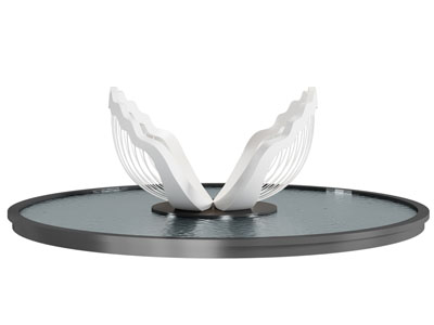 现代抽象翅膀水池城市雕塑小品3d模型 现代抽象翅膀水池城市雕塑小品