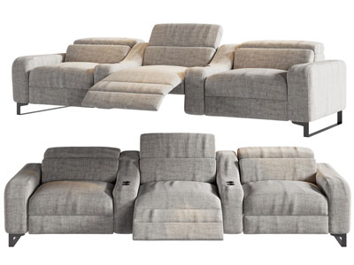 现代布艺拼接多人沙发3d模型 现代布艺拼接多人沙发