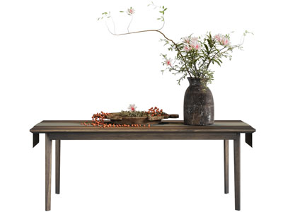 侘寂风果盘 陶艺花瓶花卉摆件组合