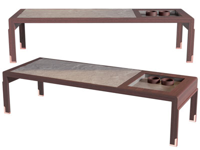 新中式长方形茶几3d模型 新中式长方形茶几