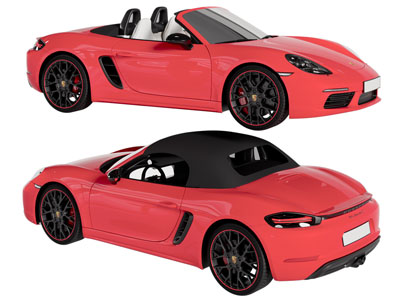 现代红色敞篷跑车 汽车 轿车