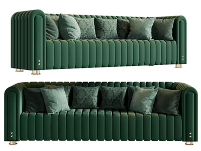 现代轻奢复古多人沙发3d模型 现代轻奢复古多人沙发