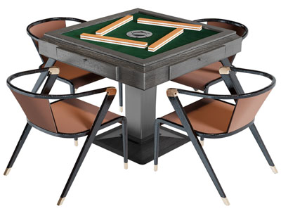 现代方形麻将娱乐桌椅组合