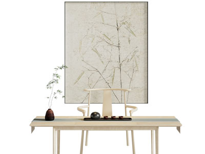 新中式茶桌椅组合 挂画