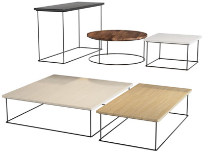 现代长方形 方形茶几 边几3d模型 现代长方形 方形茶几 边几