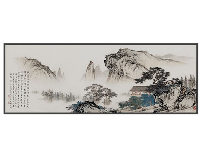 新中式山脉装饰挂画3d模型 新中式山脉装饰挂画