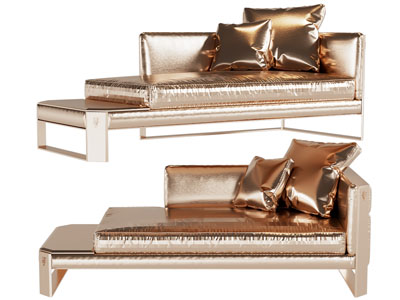 现代轻奢金色贵妃椅 美人榻