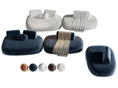 现代拼接多人沙发3d模型 现代拼接多人沙发