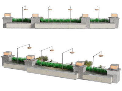 新中式庭院景观花坛花草园艺小品