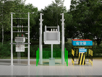 现代电线杆变压器 配电箱 变电站3d模型 现代电线杆变压器 配电箱 变电站