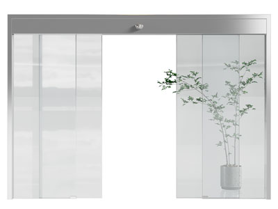 现代玻璃感应大门 双开门3d模型 现代玻璃感应大门 双开门