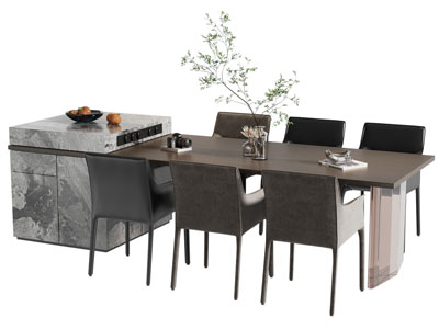 现代吧台餐桌椅组合