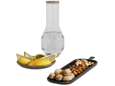 现代坚果盘 茶壶 餐桌摆件组合