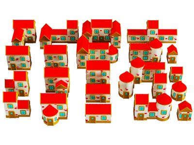 现代卡通建筑 房子