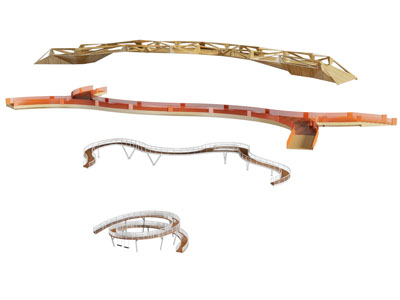 现代户外栈道 游廊 景观走廊 园林桥3d模型 现代户外栈道 游廊 景观走廊 园林桥