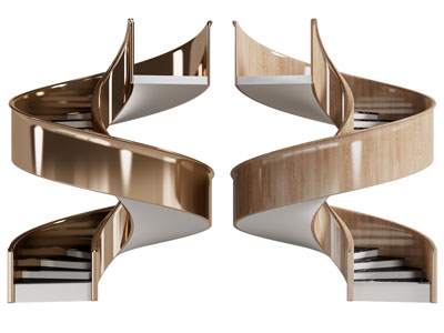 现代旋转楼梯3d模型 现代旋转楼梯