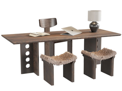 现代书桌椅组合3d模型 现代书桌椅组合