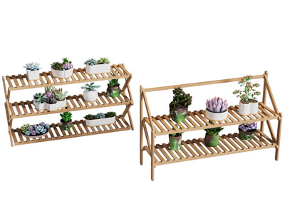 美式实木花架 盆景盆栽植物